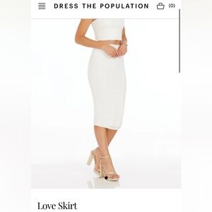 Dress the Population Ivory Pencil Skirt NWT